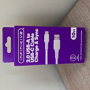 NEW Infinitive USB-A to USB-C Cable 10ft